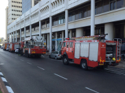 حريق في مبنى " بيت هتكستيل " في شارع كويفمان قرب حسن بيك بيافا